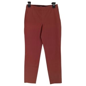 Theory Thaniel Pull-On Pants Size 0‎ Terracotta Slim Straight Slit Front Pockets